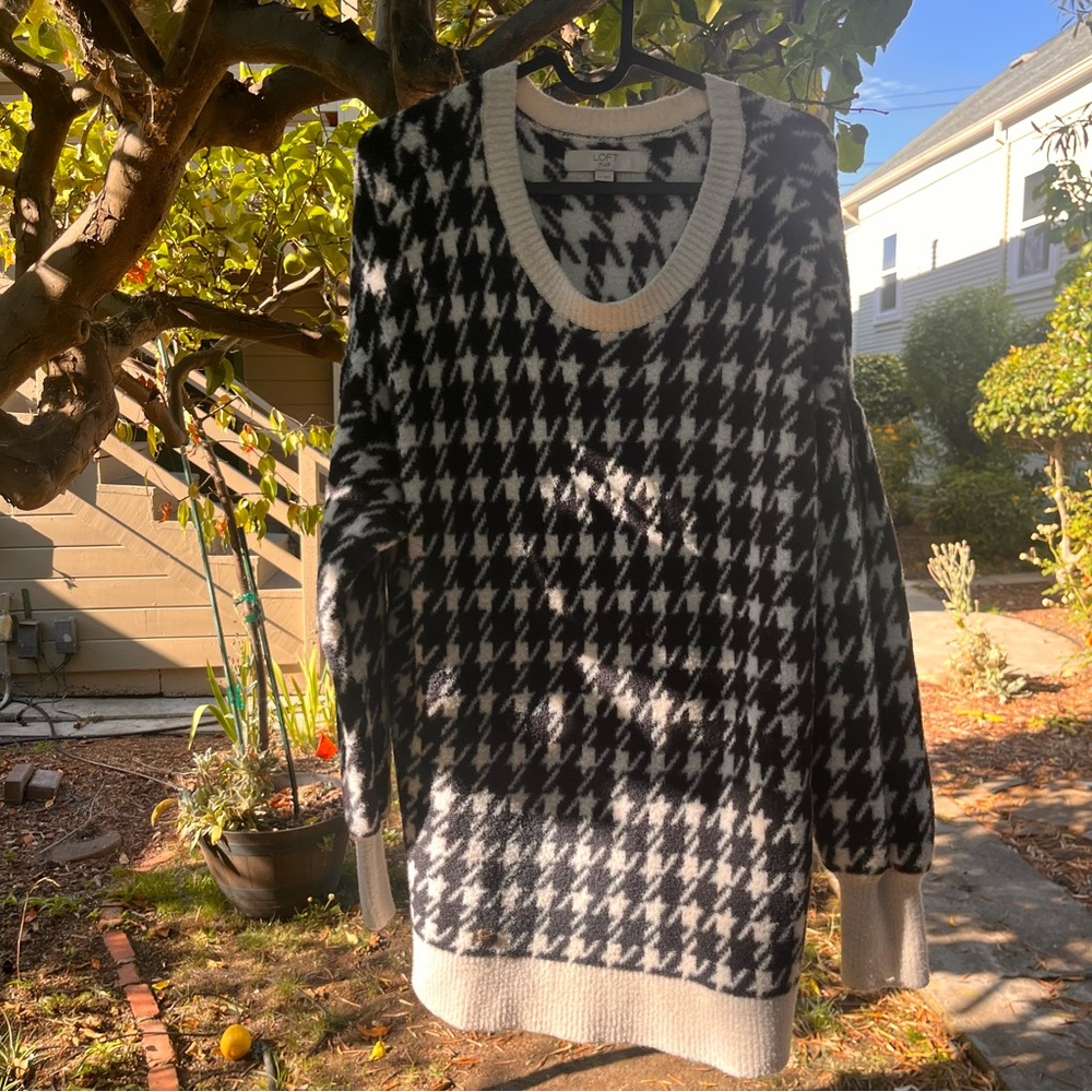 Houndstooth Black & White Sweater
